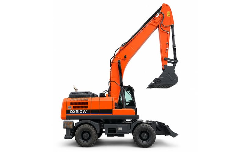 Pelle sur pneus EW210-D de 20,1 tonnes